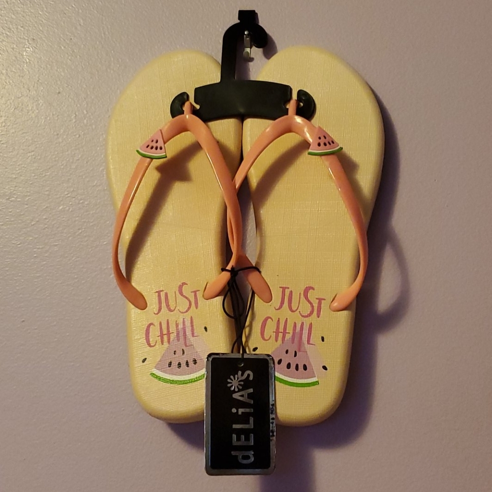 Delia's flip flops watermelon size 9/10  NWT